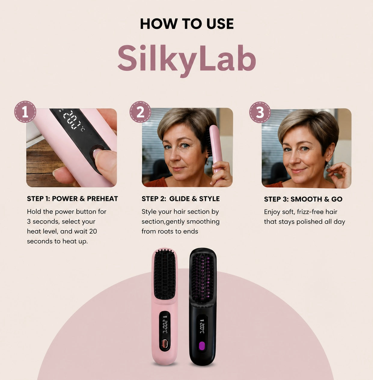 Smooth, voluminous hair in under 5 minutes