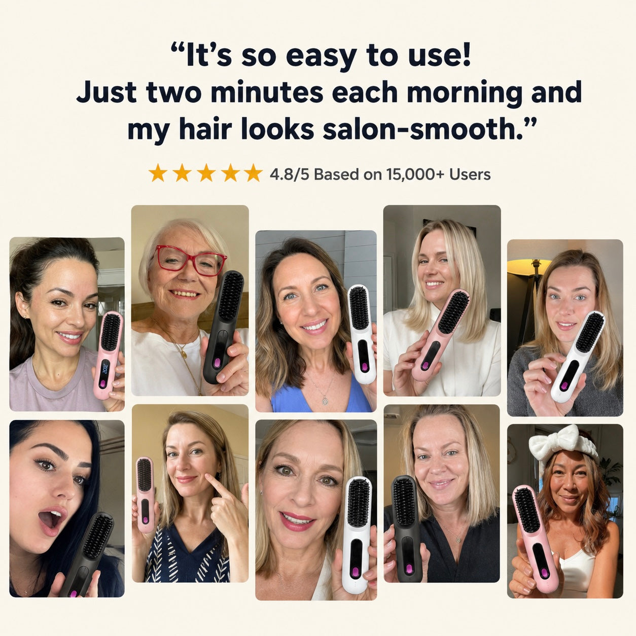 Smooth, voluminous hair in under 5 minutes