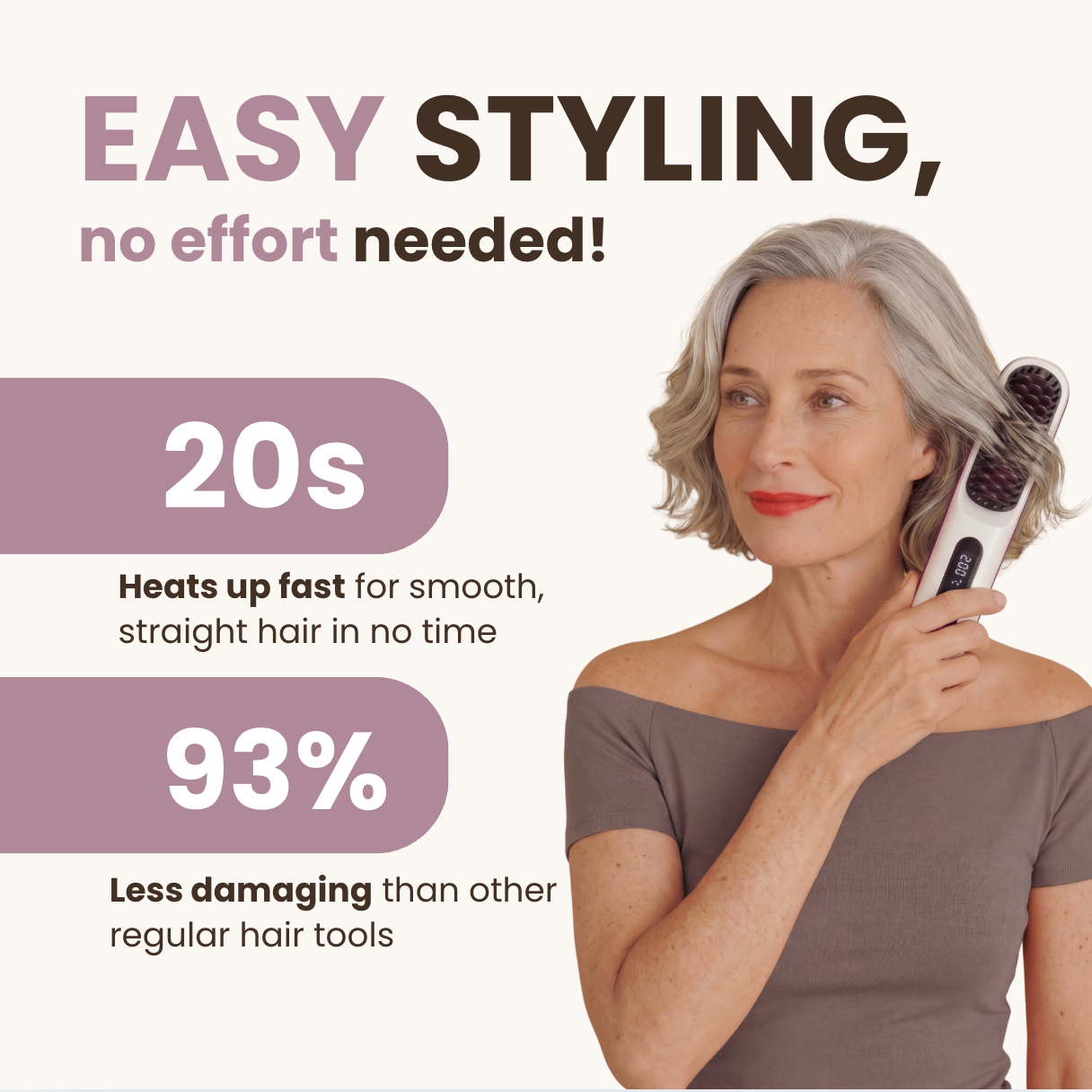 Ceramic Heating Brush for Short Hair